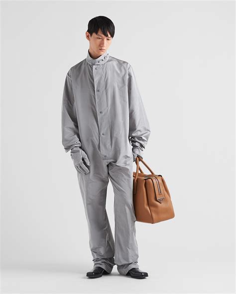 Steel Gray Printed silk jumpsuit 